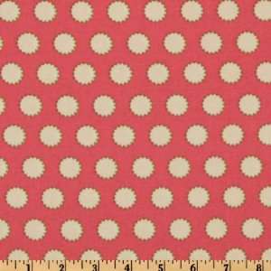  44 Wide Whimsy Dotted Circles Rose/Cream Fabric By The 