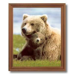  Bear And Baby Cub Kids Room Animal Wildlife Home Decor Wall Picture 