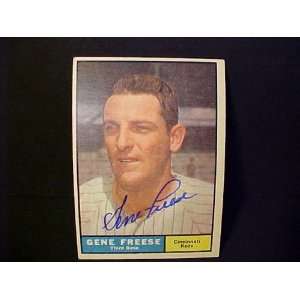  Gene Freese Cincinnati Reds #175 1961 Topps Autographed 