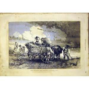  Hay Farm Labourers Schlesinger French Print 1865