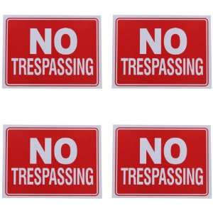 No Trespassing Sign 9 x 12 Inch   4 Pack