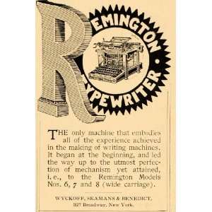  1898 Vintage Ad Remington Typewriter Machine Antique 