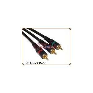   RCA Component Video Cable, M/M 3 x RCA Gold Plated   50FT Electronics