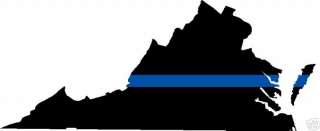 Thin Blue Line 6 x 2.5 State of Virginia Decal  