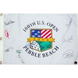   Multi Signed 2000 U.S. Open at Pebble Beach Pin Flag with 9 Signatures