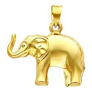  14K Gold 3D Elephant Charm Jewelry