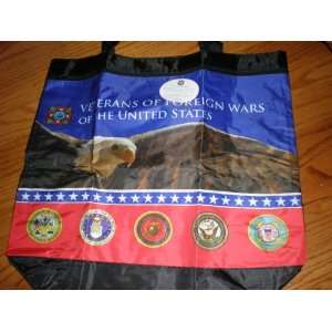  VFW American Eagle Tote Bag, 2 Handle Zipper Top, 17 X 15 