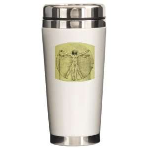    Ceramic Travel Drink Mug Vitruvian Man by Da Vinci 