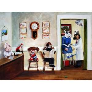  The Veterinary Clinic  Animal Painting by SM Viola Art 