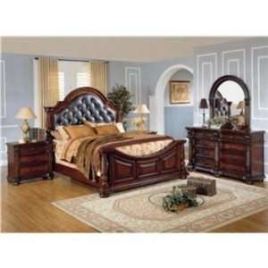  Costa Mesa Traditional Bedroom Set with Leather Headboard 