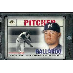  2008 SP Legendary Cuts # 85 Yovani Gallardo ( Brewers 