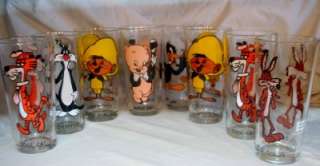   LOONEY TUNES PEPSI GLASSES WB COOK CAT WILEY SPEEDY DAFFY PORKY  