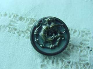 Antique Victorian Brass MOP Figural Cameo Button Lot Bird Turtle Cameo 
