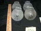 Vintage GLASS SHADE globe frosted etched starburst 