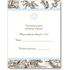  Simply Blue With Brown Toile Response Cards