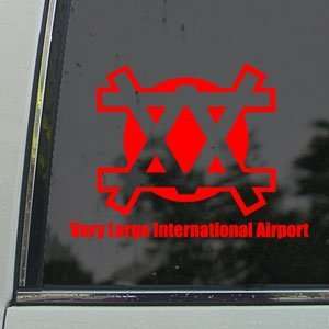 Very Large International Airport Red Decal Military Soldier Red 