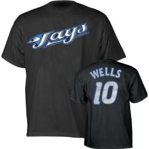  Vernon Wells Black Majestic Player Name and Number Toronto 