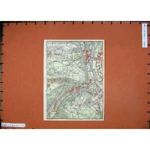    1907 Colour Map France Street Plan St Cloud Sevres