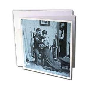 the Past Vintage Stereoview   Shoulder Arms Cyan tone   Greeting Cards 