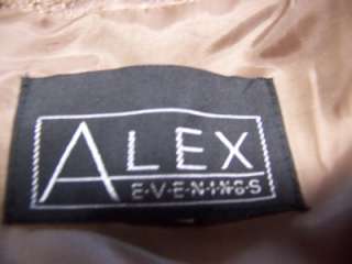 ALEX EVENINGS Brown Beaded Formal Evening Long Gown Dress 8 NWT  