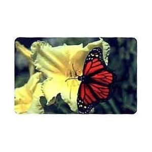   Phone Card 5u Red & Black Butterfly on Yellow Flower 