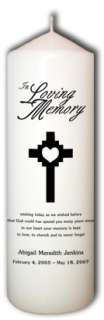 Personalized In Loving Memory Memorial Vigil Candle  