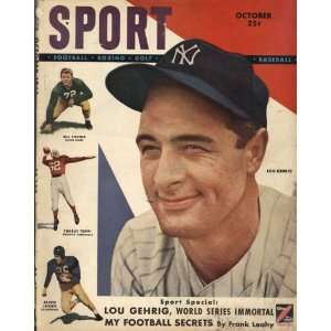  Lou Gehrig Magazine   Sport on cover October 1948 Sports 