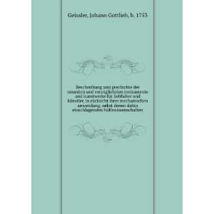   hÃ¼lfswissenschaften Johann Gottlieb, b. 1753 Geissler Books