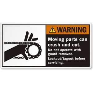  Moving parts can crush and cut. Do not operate with guard 