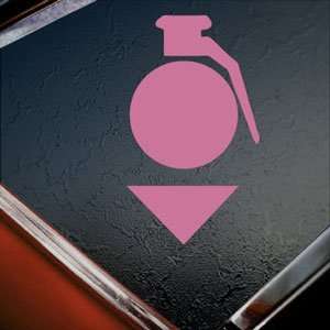  GRENADE Pink Decal EXPLOSION WARNING ARROW FPS Car Pink 