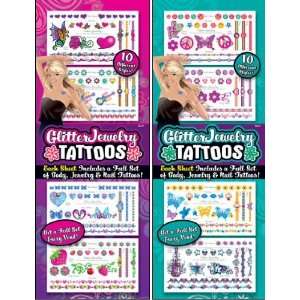  Glitter Jewelry Temporary Vending Tattoos Toys & Games