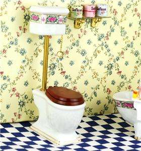 Dollhouse Furniture Vintage Victorian Bathroom Toilet F  
