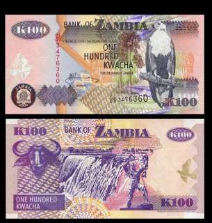   Banknote ZAMBIA   2006   Fish EAGLE   VICTORIA Falls   Pick 38   UNC