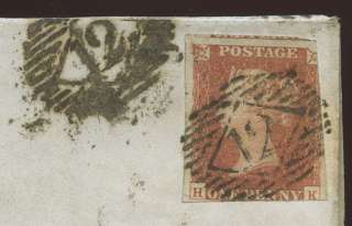 PENNY RED IMPERF 1846 COVERLONDON IO 12 Mis struck  
