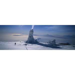  Fumarole Near Mount Erebus Sends Out a Jet of Steam into 