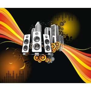     Vector Music City Illustration   Removable Graphic