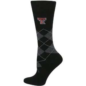 NCAA Texas Tech Red Raiders Ladies Black Argyle Tall Socks  