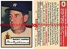 1952 Topps Style Collectors Card M&A #456 Bucky Harris 