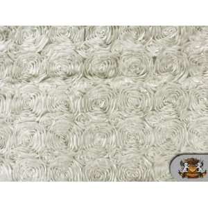  Rosette Satin IVORY Fabric By the Yard 