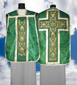 Antique Vestment Roman Chasuble R518 Z25 us  