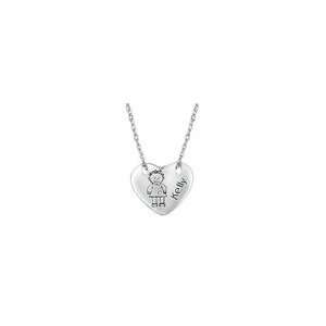   Sterling Silver Girls Name Heart Pendant (8 Letters) ss word charms