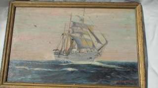   PAINTING OF FAMOUS U.S. COAST GUARD VESSEL BEAR SIGNED & DATED 1932