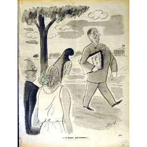 LE RIRE FRENCH HUMOR MAGAZINE MAN SUIT COUNTRY TREES