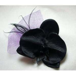  Black Orchid with Purple Hair Flower Clip Beauty