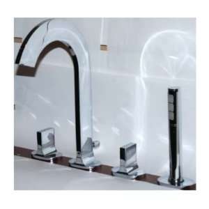  Aqua Brass Tub Shower 39518 Cut 4Pc Deckmount Tub Filler W 
