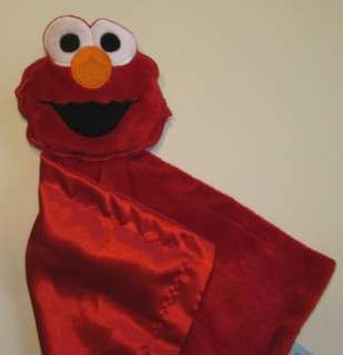   Elmo Likes to Giggle Red Velour Satin Diamond Security Blanket  