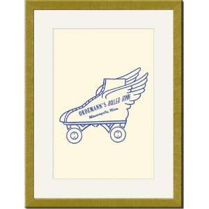   Gold Framed/Matted Print 17x23, Ordemanns Roller Rink