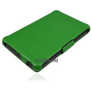  Kindle Fire Green Leather Case Cover With Multi Angle Stand 