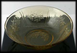 Federal Glass Sharon Cabbage Rose Amber Bowl Depression Glass  