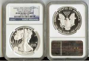 2011 W $1 ASE 25th Anniversary NGC PF69UCER  